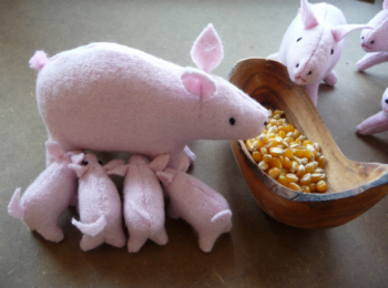 Schweinetrog aus Olivenholz